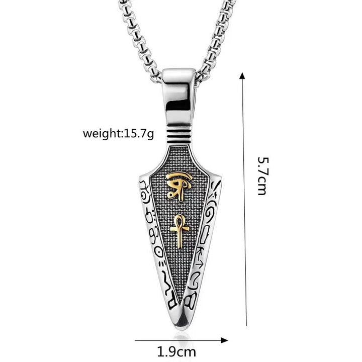 WorldNorse Retro Egyptian Hieroglyph Arrow Necklace