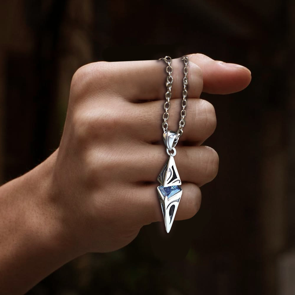 WorldNorse North Star Guidance Sapphire Pendant Necklace