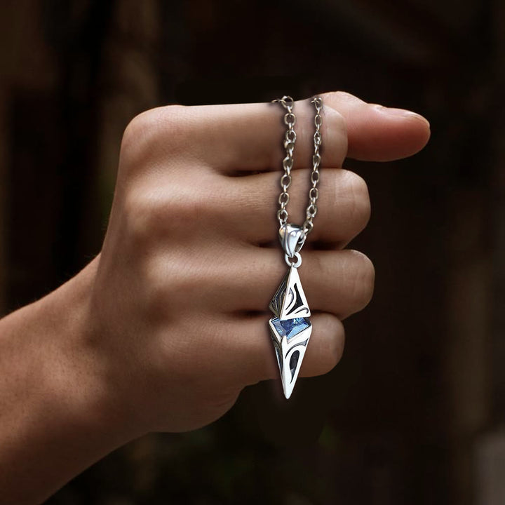 WorldNorse North Star Guidance Sapphire Pendant Necklace