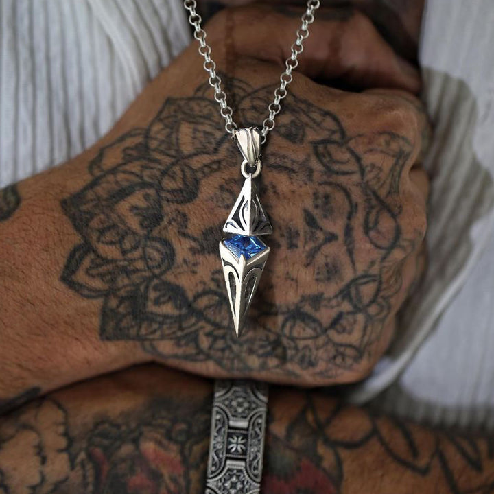 WorldNorse North Star Guidance Sapphire Pendant Necklace