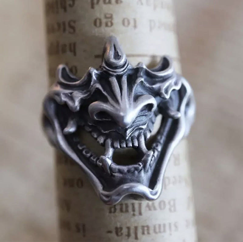 WorldNorse Pharaoh Death Mask Signet Adjustable Ring