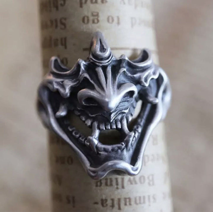 WorldNorse Pharaoh Death Mask Signet Adjustable Ring