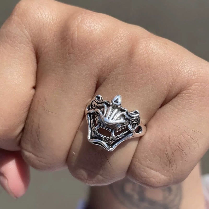 WorldNorse Pharaoh Death Mask Signet Adjustable Ring