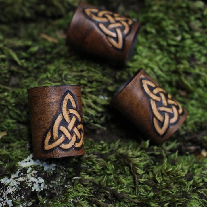 WorldNorse Celtic Leather Hair/Beard Bead