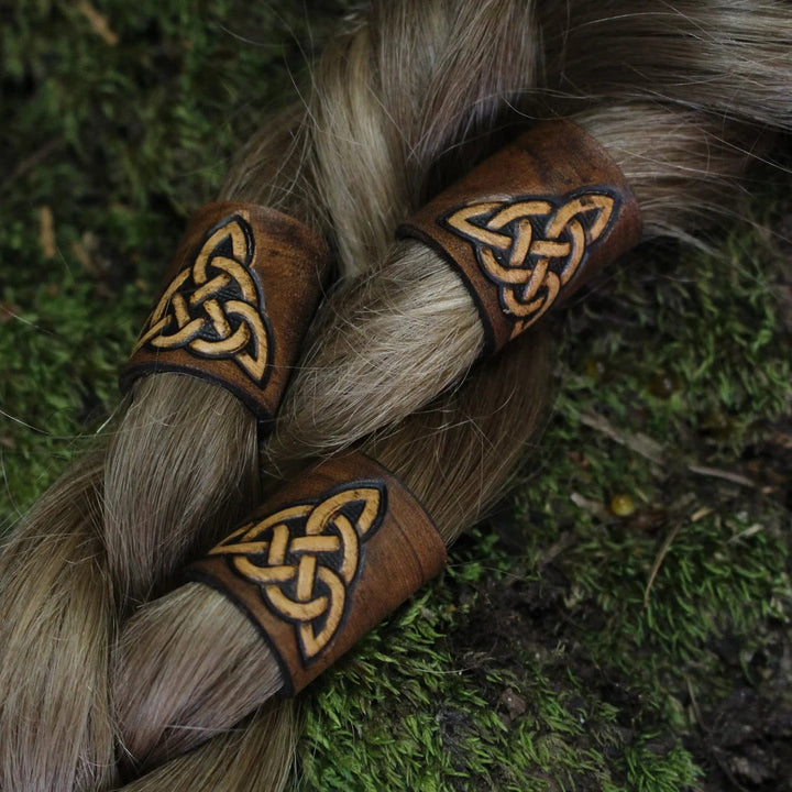 WorldNorse Celtic Leather Hair/Beard Bead