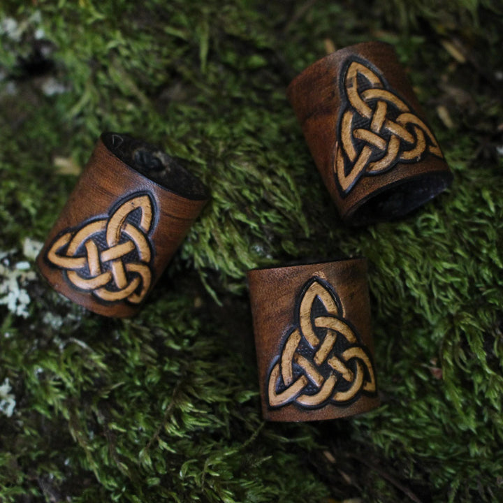 WorldNorse Celtic Leather Hair/Beard Bead