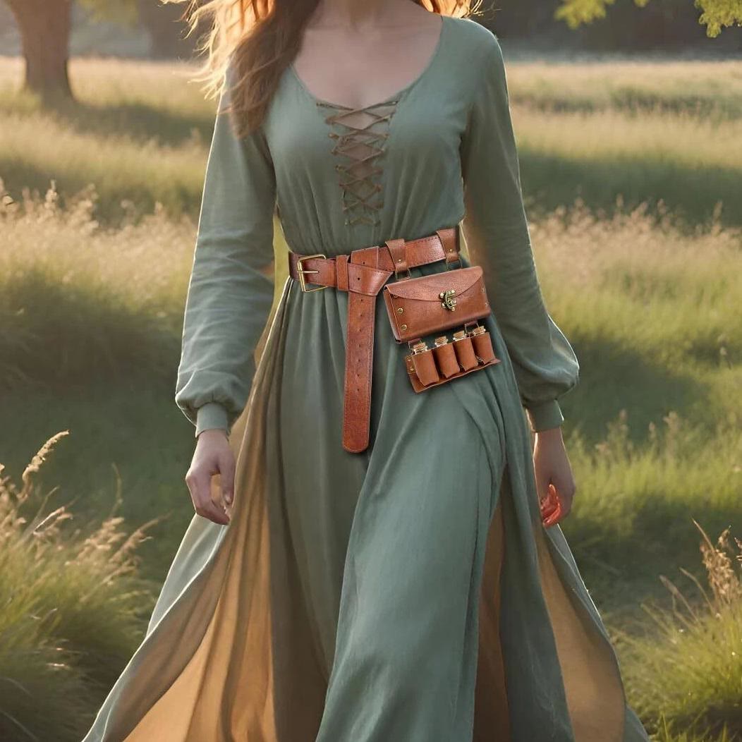 WorldNorse Medieval 4 Cork Bottles Potion Belt Pouch Bag