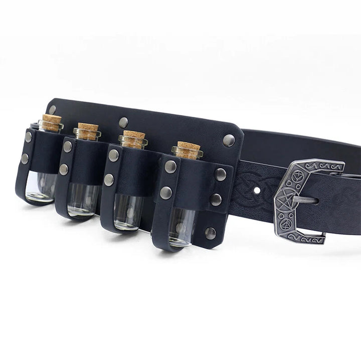 WorldNorse Retro Alchemy Potion Bottles Embossed Waist Belt