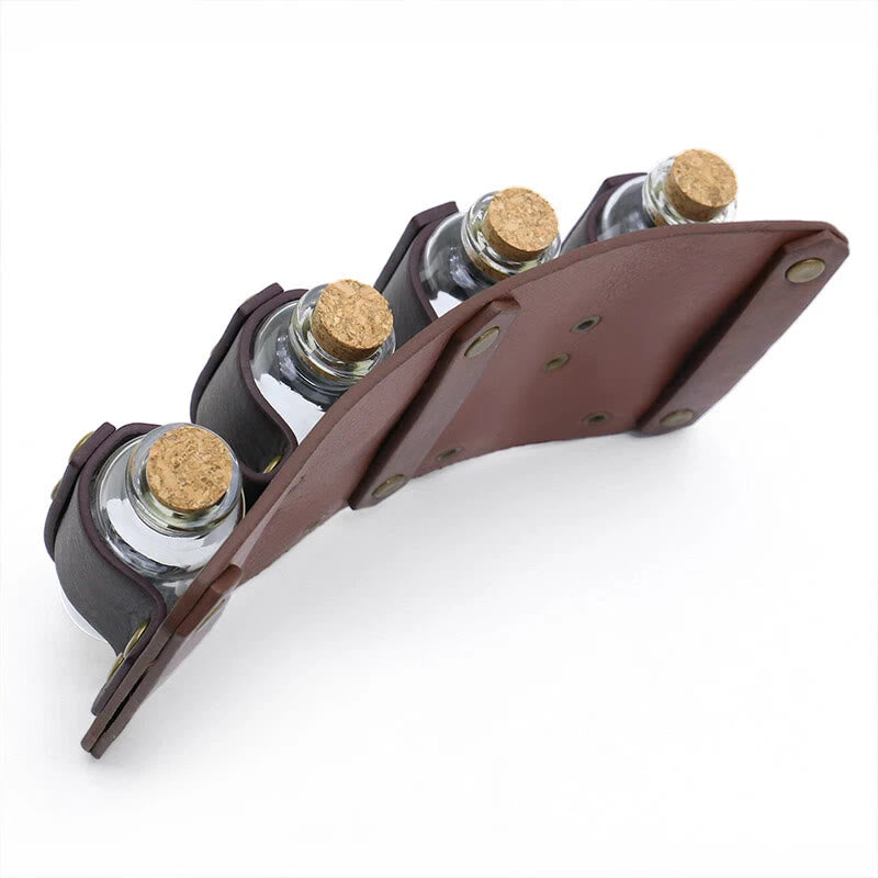 WorldNorse Retro Alchemy Potion Bottles Embossed Waist Belt