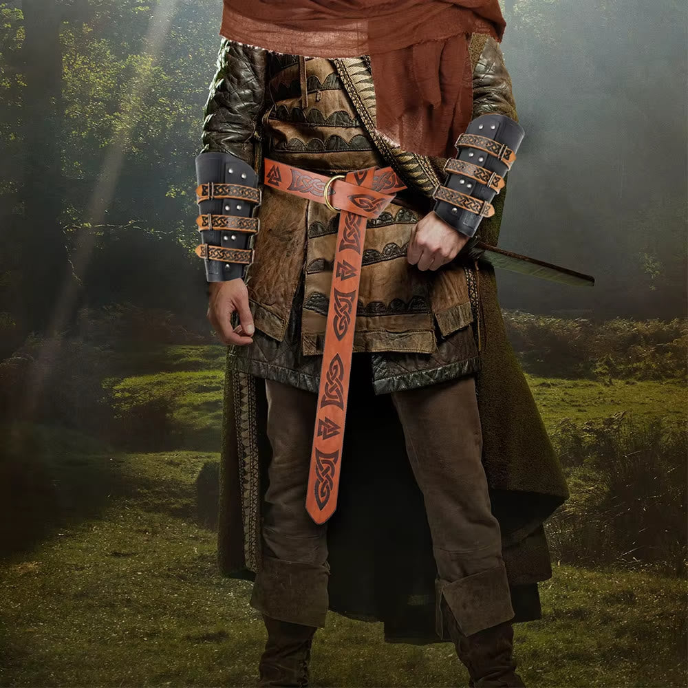 WorldNorse Valknut Printing Warriors Waist Ring Wrap Belt