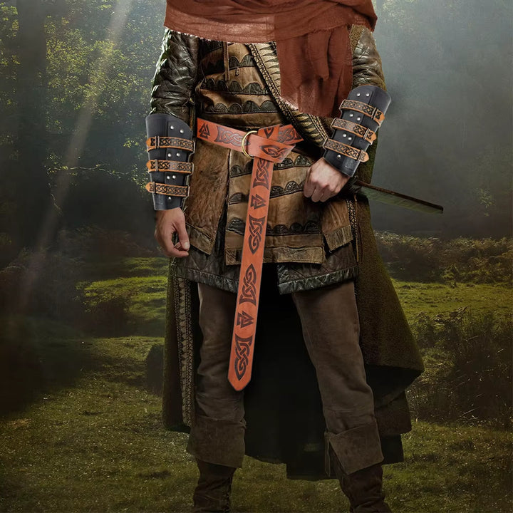 WorldNorse Valknut Printing Warriors Waist Ring Wrap Belt