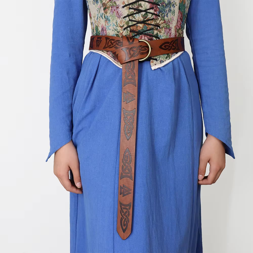 WorldNorse Valknut Printing Warriors Waist Ring Wrap Belt
