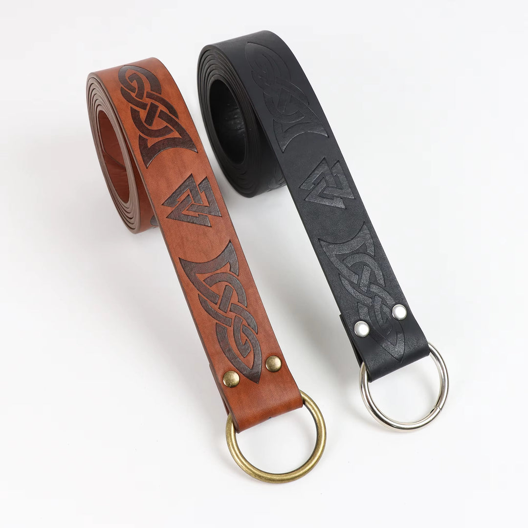 WorldNorse Valknut Printing Warriors Waist Ring Wrap Belt