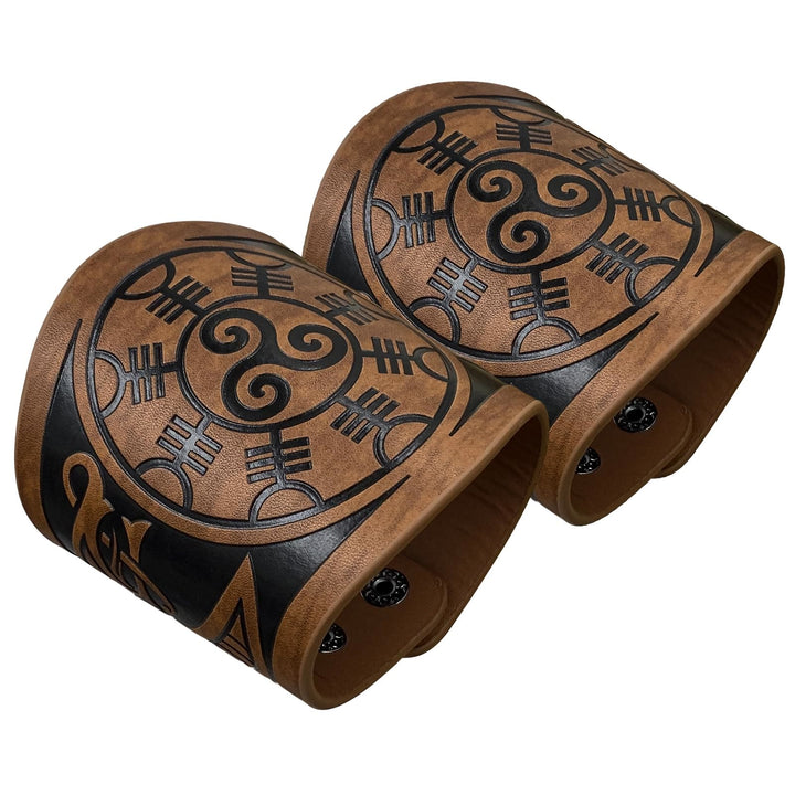 WorldNorse Norse Dragon Mjolnir Vegvisir Cuff Arm Bracers