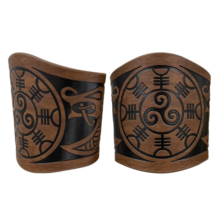 WorldNorse Norse Dragon Mjolnir Vegvisir Cuff Arm Bracers