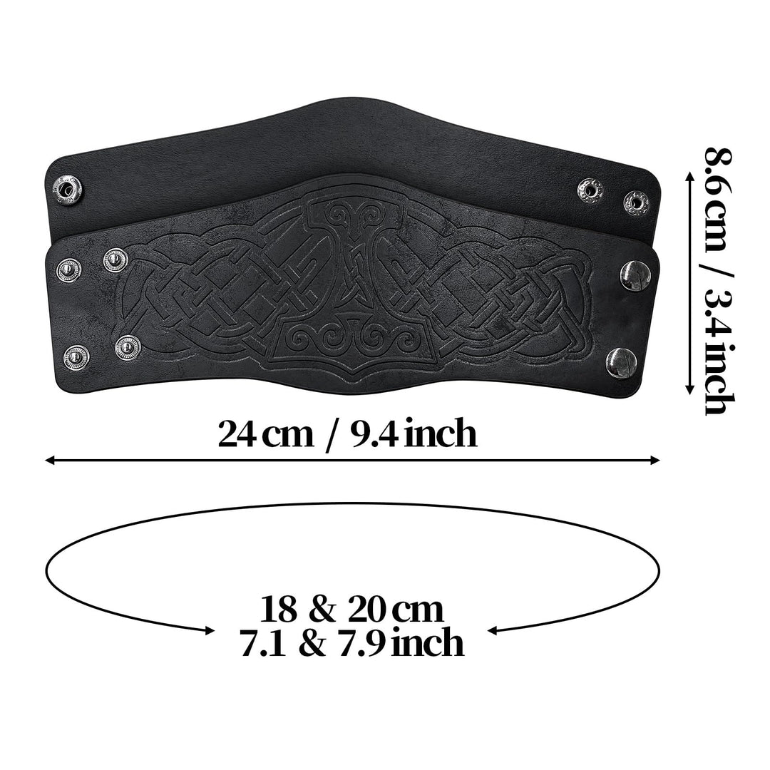 WorldNorse Norse Dragon Mjolnir Vegvisir Cuff Arm Bracers