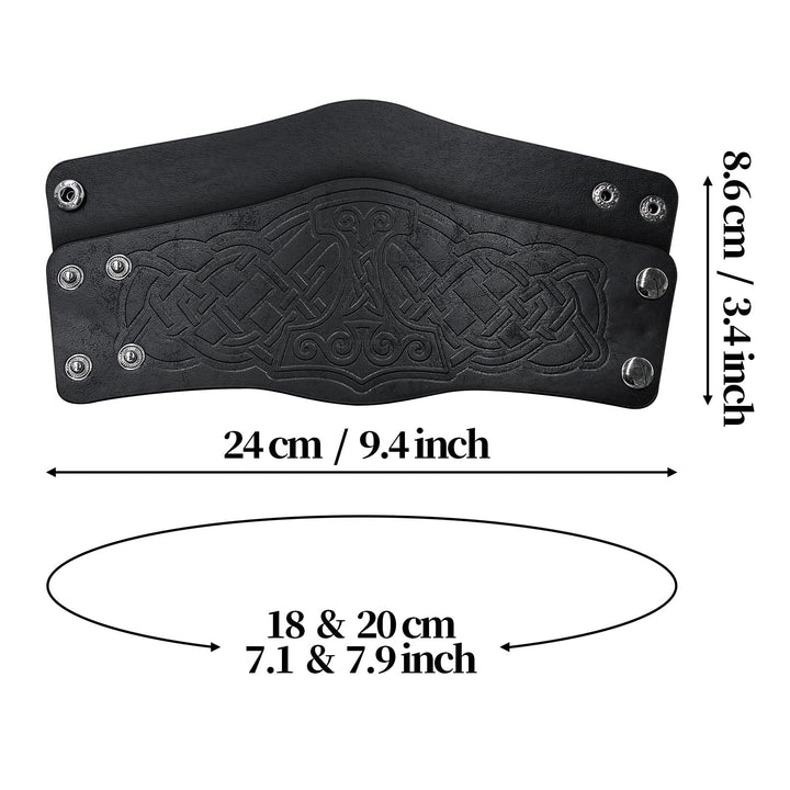 WorldNorse Norse Dragon Mjolnir Vegvisir Cuff Arm Bracers