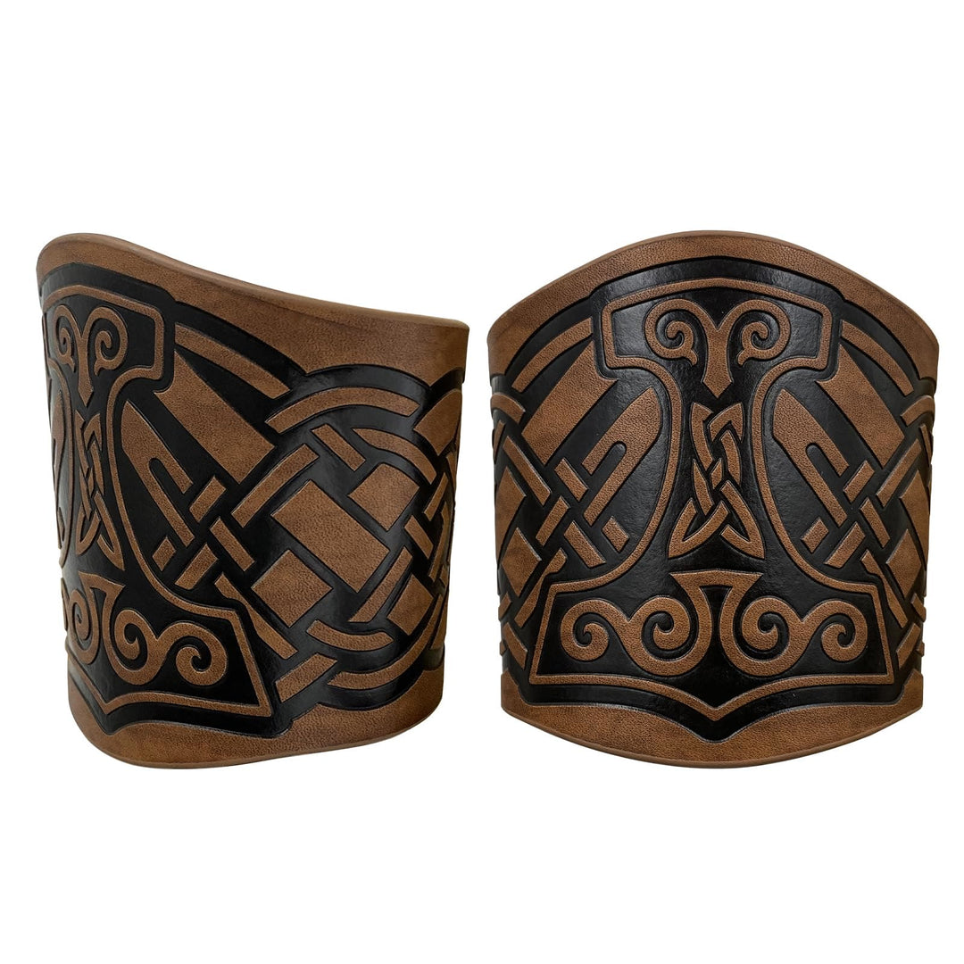 WorldNorse Norse Dragon Mjolnir Vegvisir Cuff Arm Bracers