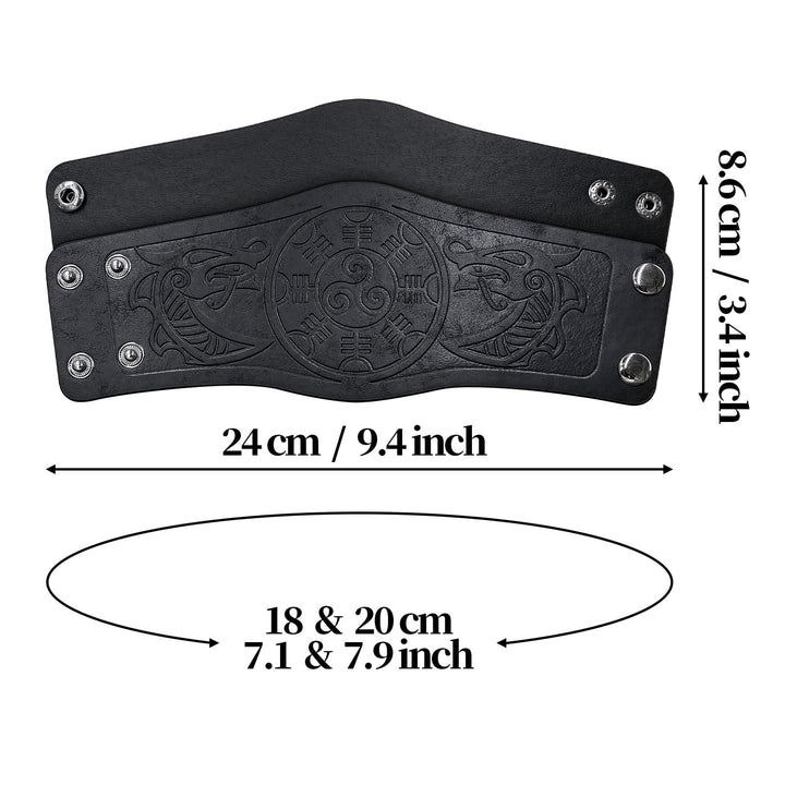 WorldNorse Norse Dragon Mjolnir Vegvisir Cuff Arm Bracers