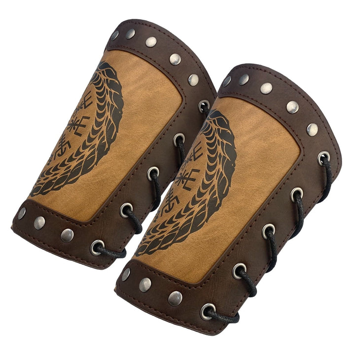 WorldNorse Jormungandr Embossed  Compass Arm Bracers