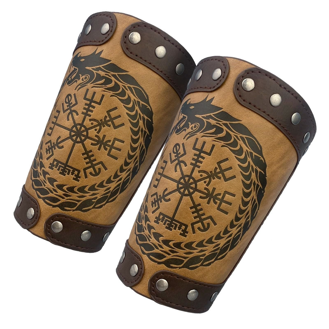 WorldNorse Jormungandr Embossed  Compass Arm Bracers