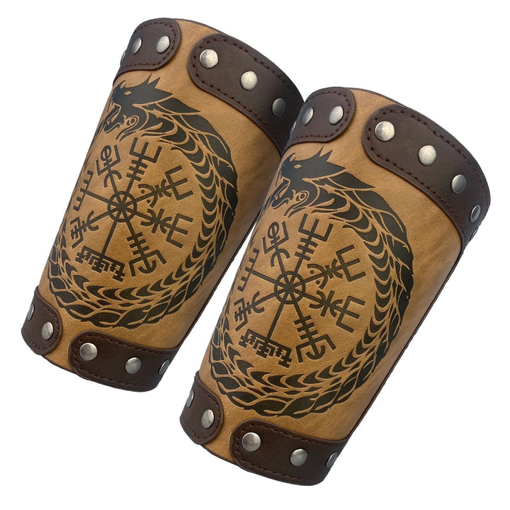 WorldNorse Jormungandr Embossed  Compass Arm Bracers