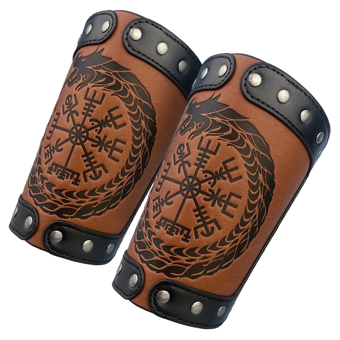 WorldNorse Jormungandr Embossed  Compass Arm Bracers