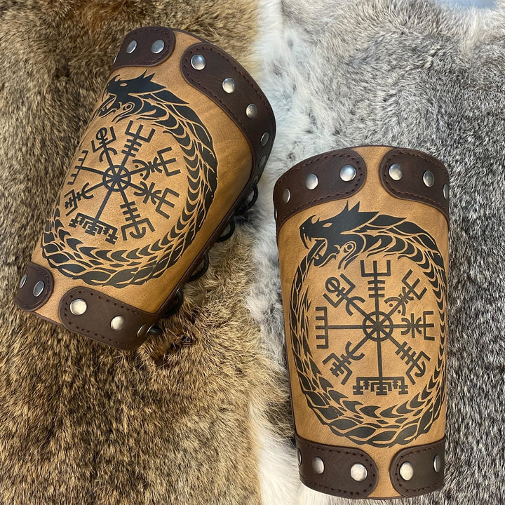 WorldNorse Jormungandr Embossed  Compass Arm Bracers