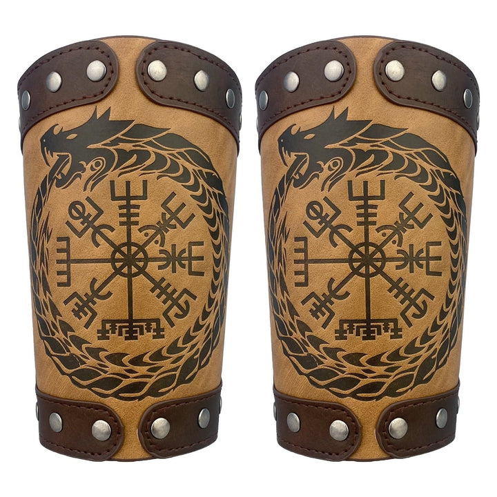 WorldNorse Jormungandr Embossed  Compass Arm Bracers