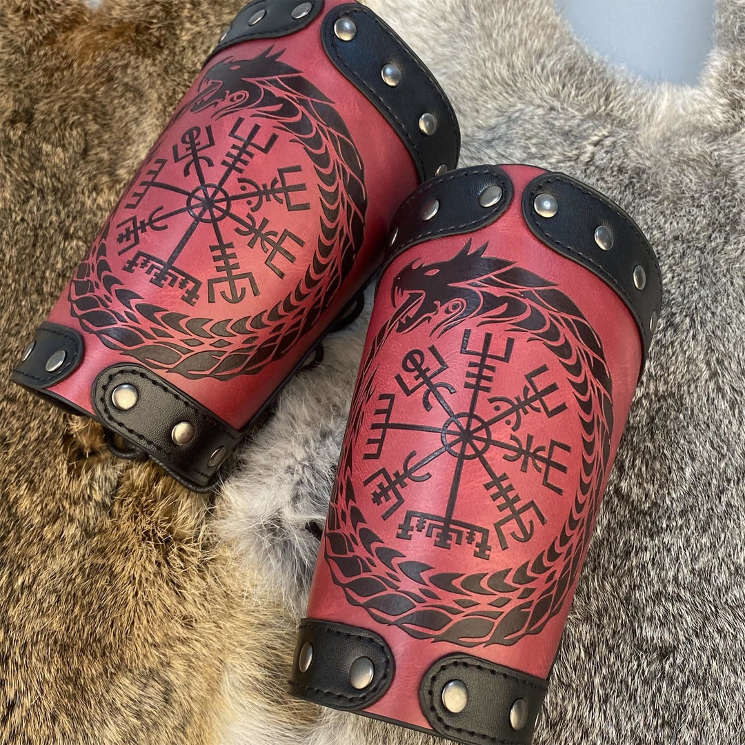 WorldNorse Jormungandr Embossed  Compass Arm Bracers