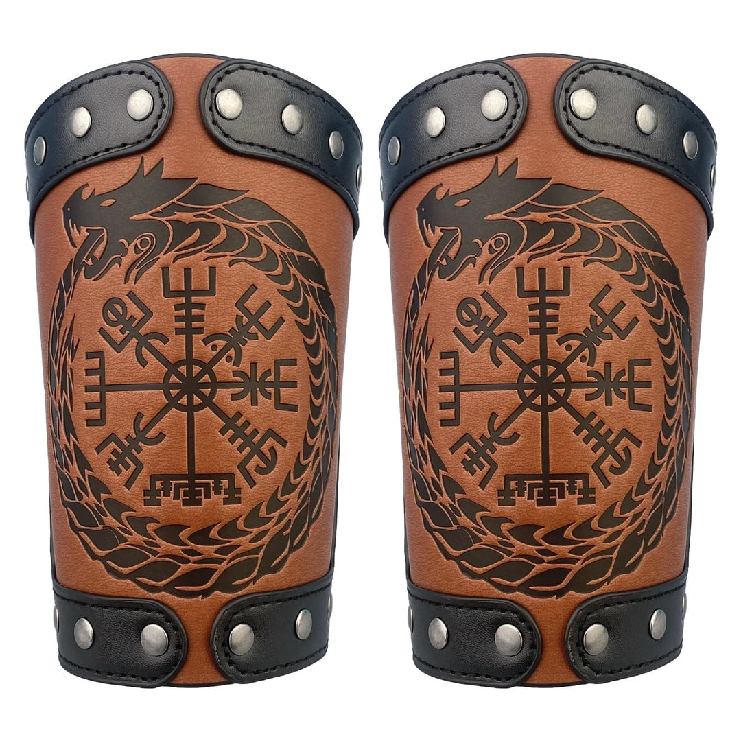 WorldNorse Jormungandr Embossed  Compass Arm Bracers