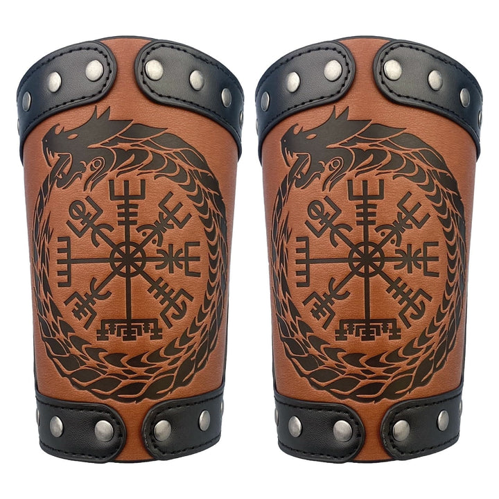 WorldNorse Jormungandr Embossed  Compass Arm Bracers