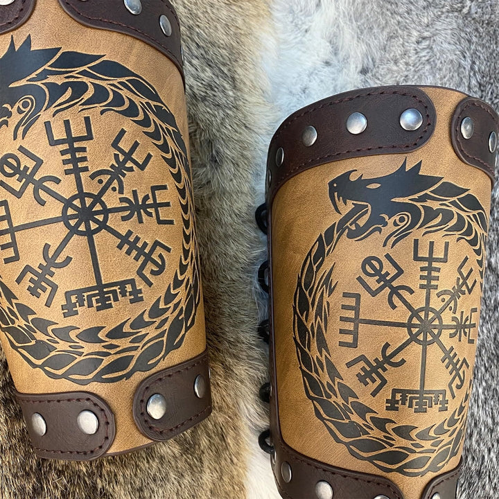 WorldNorse Jormungandr Embossed  Compass Arm Bracers