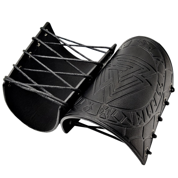 WorldNorse Nordic Amulet Valknut Viking Leather Bracers
