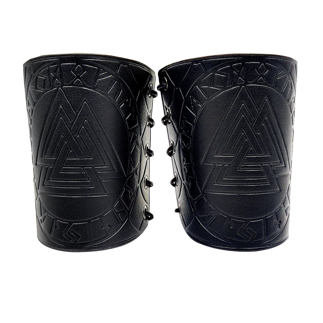 WorldNorse Nordic Amulet Valknut Viking Leather Bracers