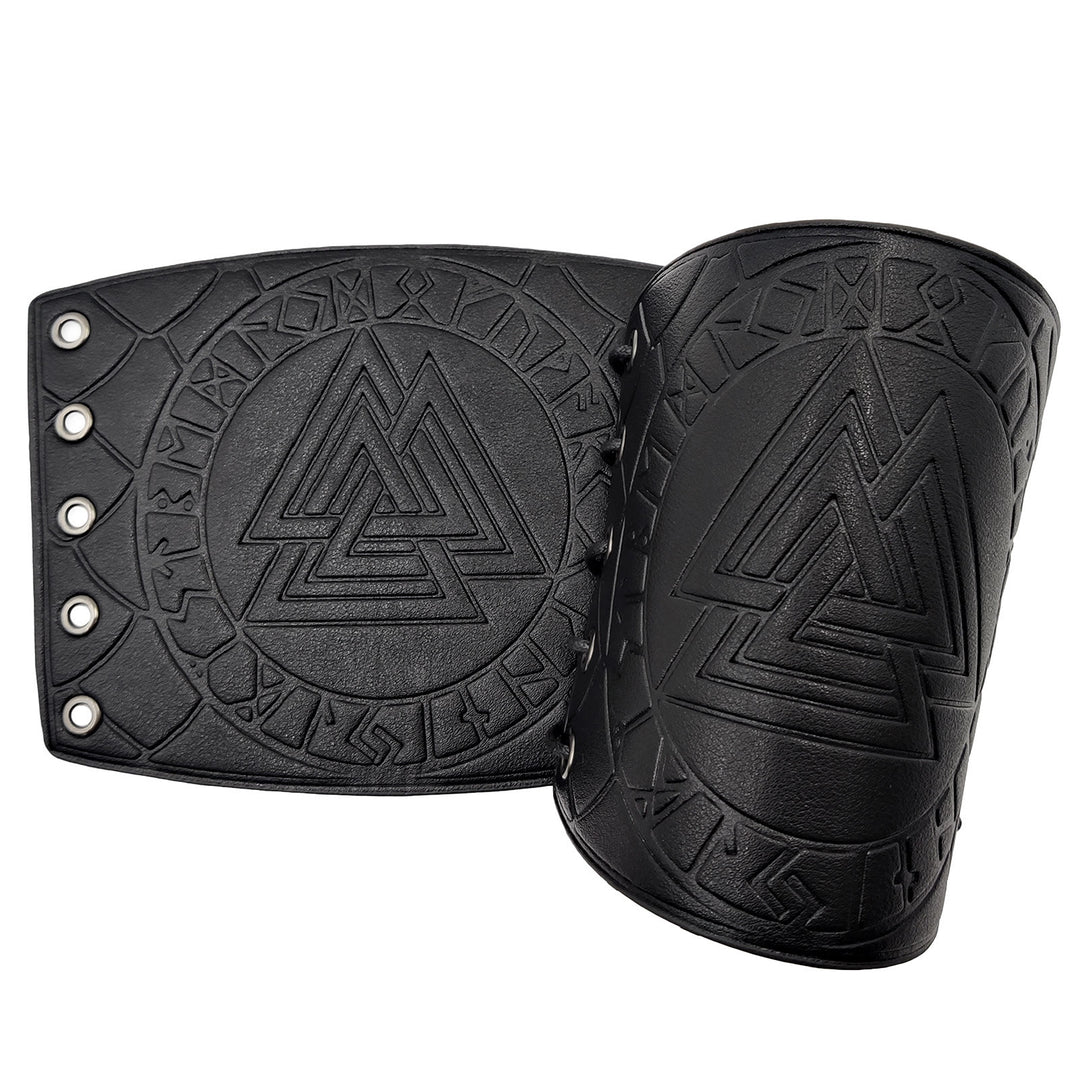 WorldNorse Nordic Amulet Valknut Viking Leather Bracers