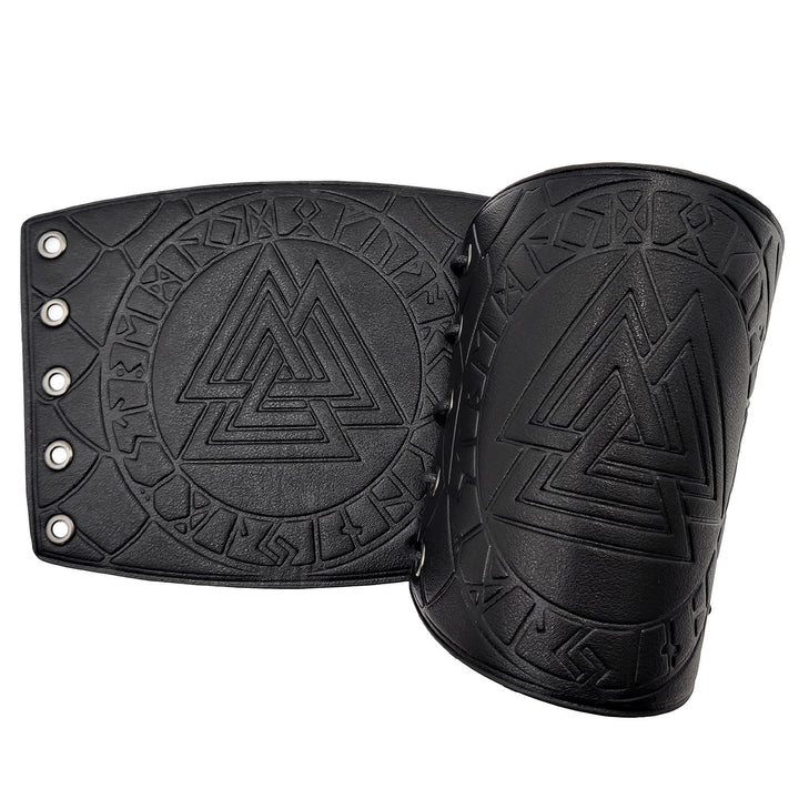 WorldNorse Nordic Amulet Valknut Viking Leather Bracers