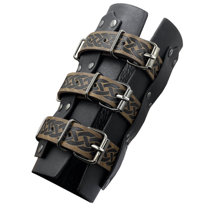 WorldNorse Celtic Knot Knight Three-Strap Wristband Arm Bracers