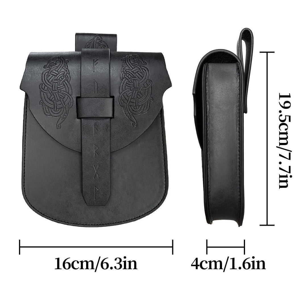 WorldNorse Runes Norse Dragon Belt Pouch Bag