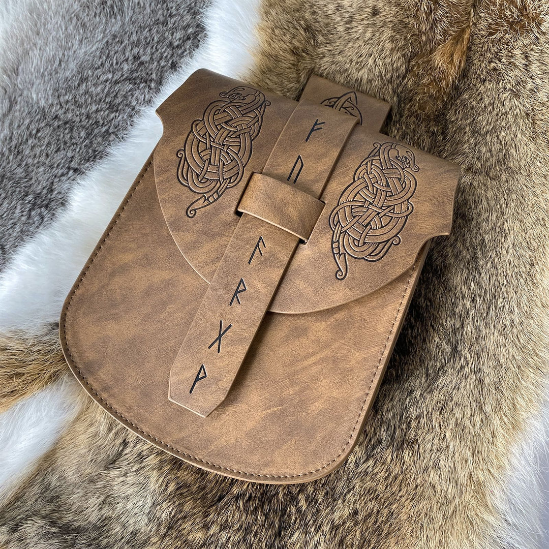 WorldNorse Runes Norse Dragon Belt Pouch Bag