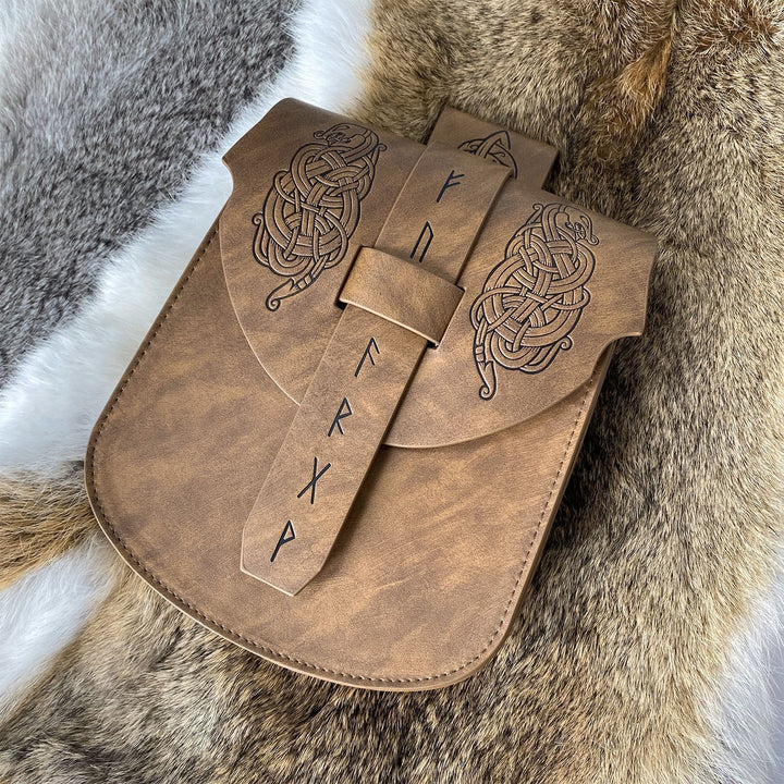 WorldNorse Runes Norse Dragon Belt Pouch Bag