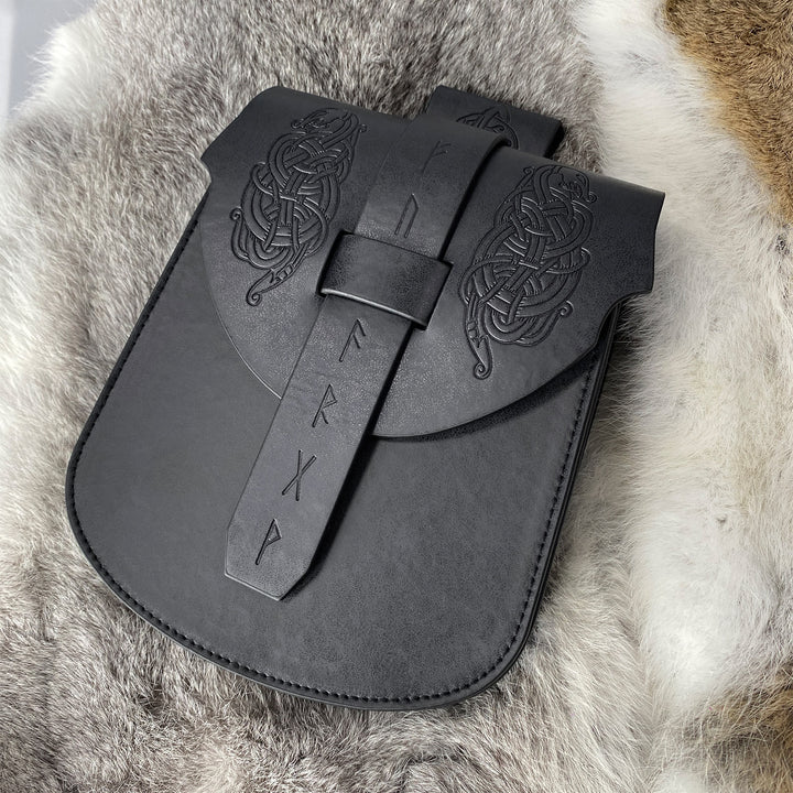WorldNorse Runes Norse Dragon Belt Pouch Bag