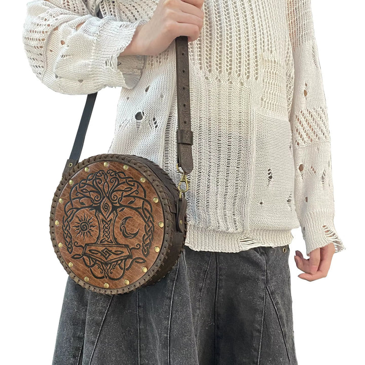 WorldNorse Vikings Yggdrasil Embossed Crossbody Bag