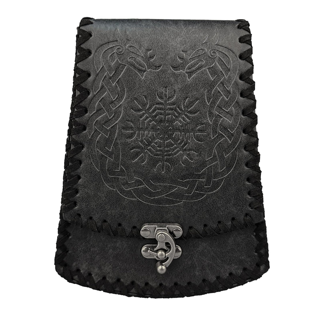 WorldNorse Medieval Nordic Dragon Yggdrasil Embossed Belt Bag