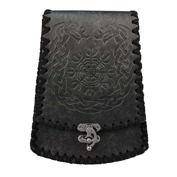WorldNorse Medieval Nordic Dragon Yggdrasil Embossed Belt Bag