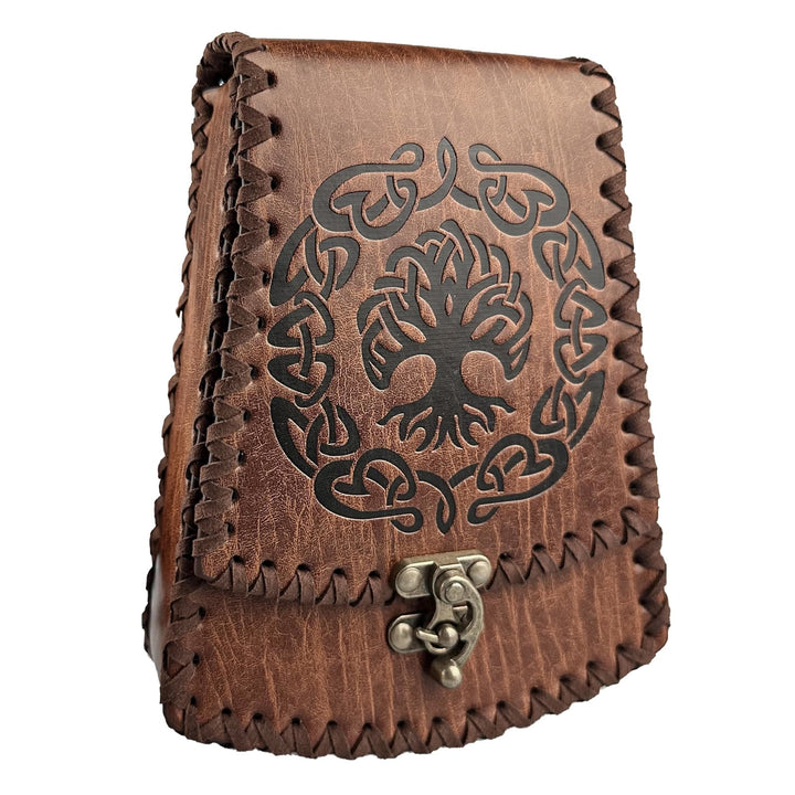 WorldNorse Medieval Nordic Dragon Yggdrasil Embossed Belt Bag