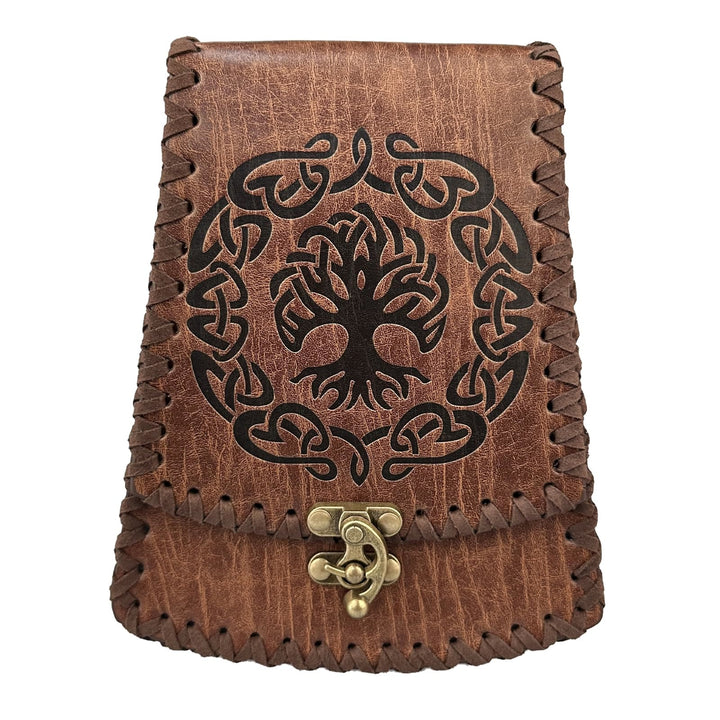 WorldNorse Medieval Nordic Dragon Yggdrasil Embossed Belt Bag