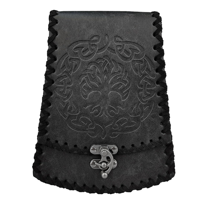 WorldNorse Medieval Nordic Dragon Yggdrasil Embossed Belt Bag