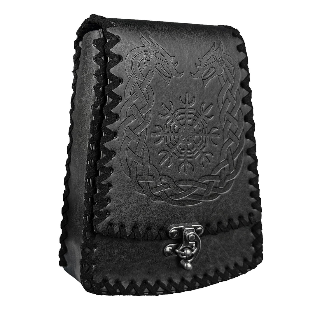 WorldNorse Medieval Nordic Dragon Yggdrasil Embossed Belt Bag