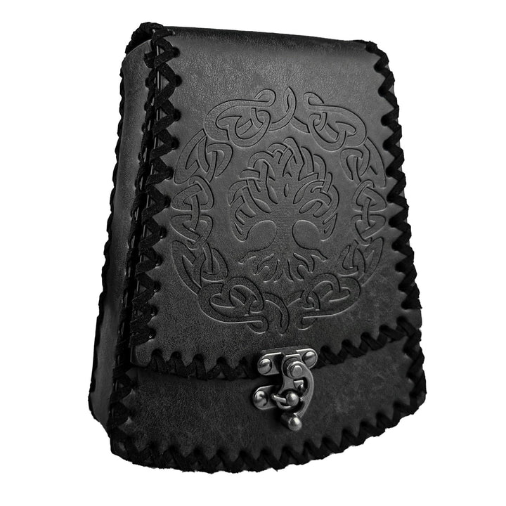 WorldNorse Medieval Nordic Dragon Yggdrasil Embossed Belt Bag